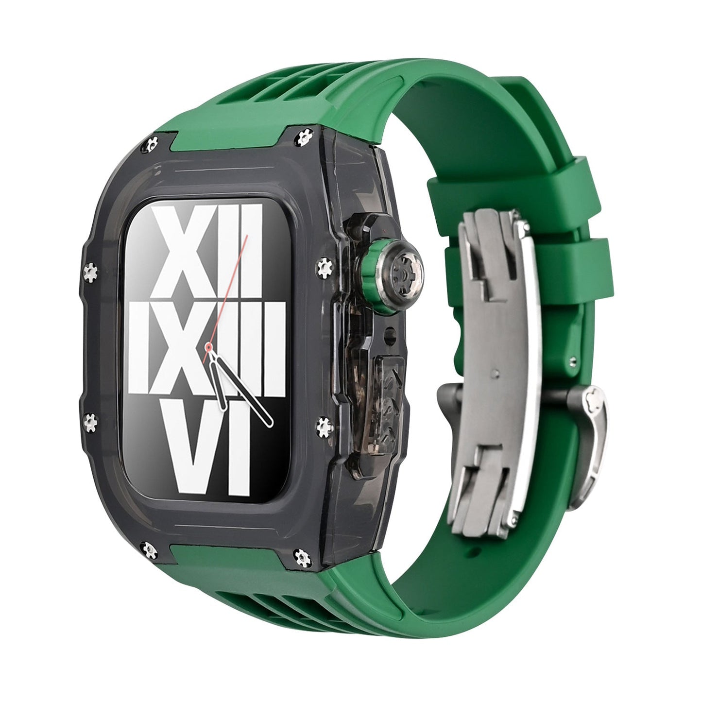Kit de carcasa protectora para Apple Watch con correa de caucho fluorado – RM V30 Glaciar