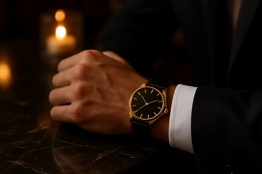 black and gold watch mens