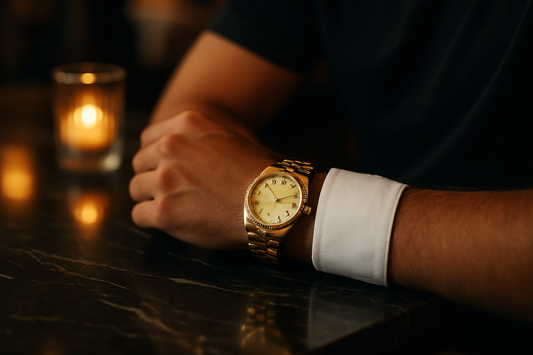 mens yellow gold diamond watches