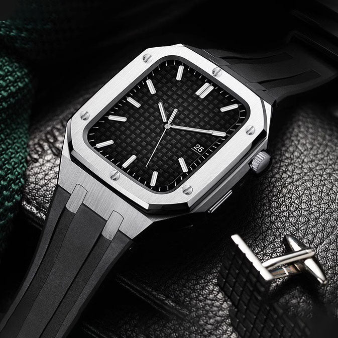 Correa de Silicona con Caja de Acero Inoxidable para Apple Watch – AP9006