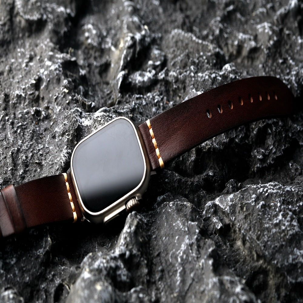 Men’s Apple Watch Leather Strap – Full-Grain Style with Affordable Luxury