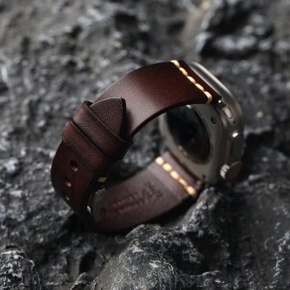 Men’s Apple Watch Leather Strap – Full-Grain Style with Affordable Luxury