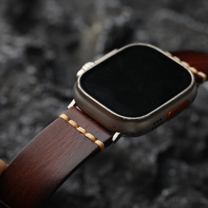 Men’s Apple Watch Leather Strap – Full-Grain Style with Affordable Luxury