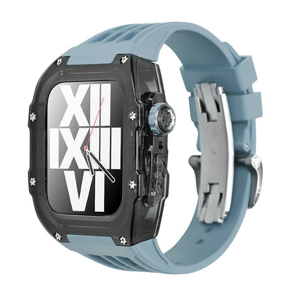 Kit de carcasa protectora para Apple Watch con correa de caucho fluorado – RM V30 Glaciar