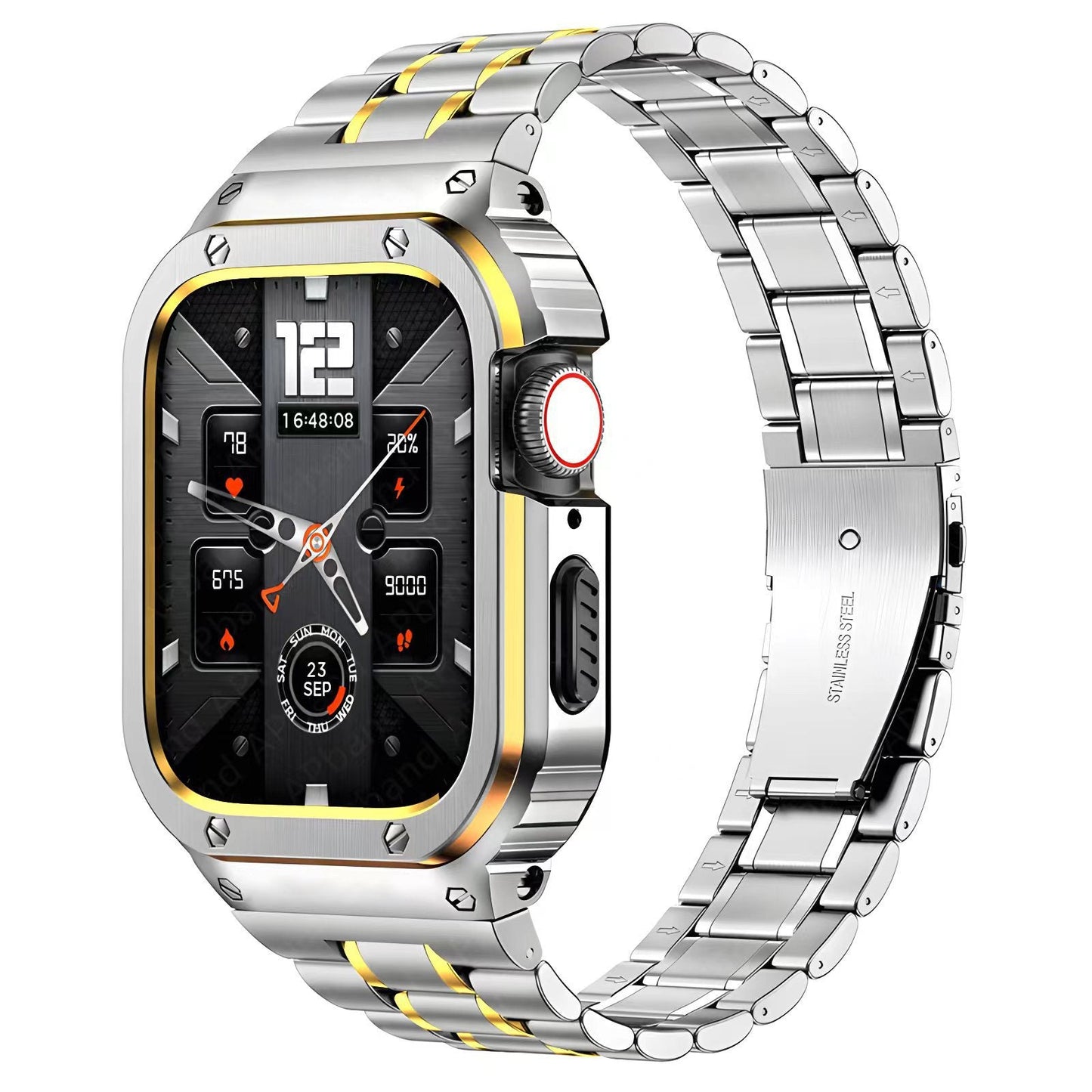 Kit de correa y caja de acero inoxidable para Apple Watch