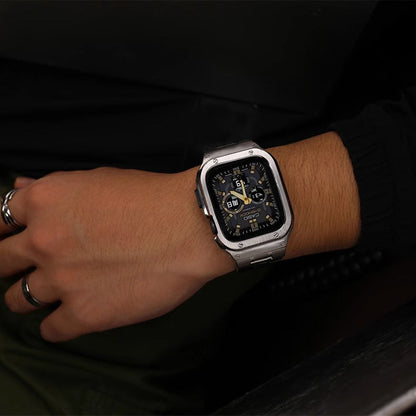 Kit de correa y caja de acero inoxidable para Apple Watch