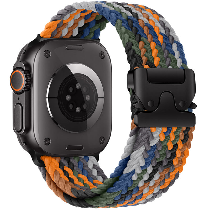 Correa trenzada de nailon para Apple Watch con hebilla de paracaídas