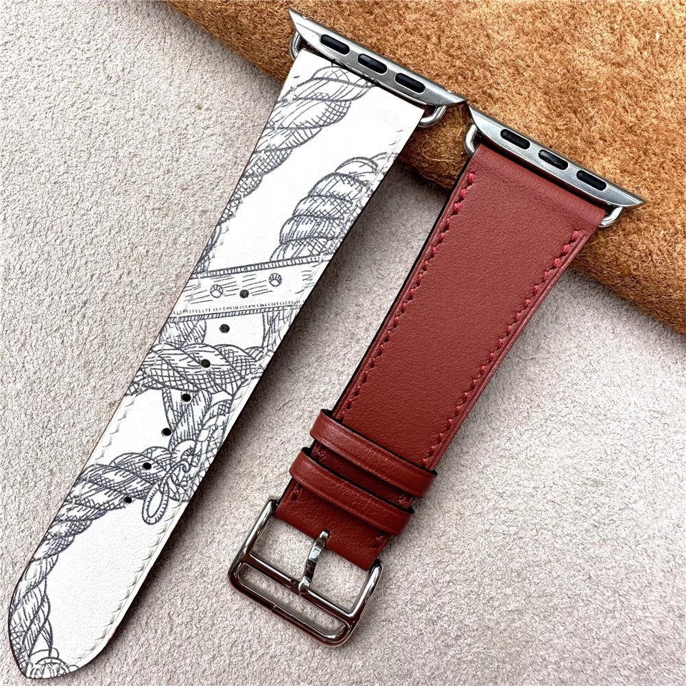 Premium Barenia Leather Apple Watch Band – Classic Style and Comfort