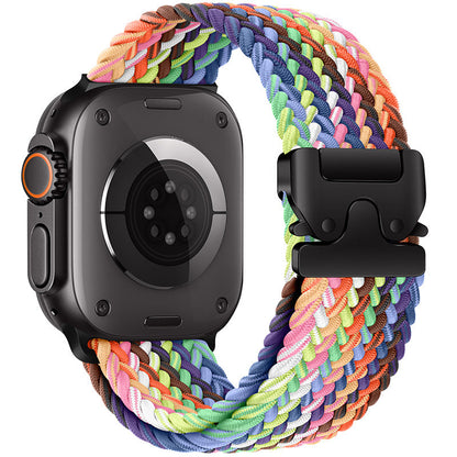 Correa trenzada de nailon para Apple Watch con hebilla de paracaídas