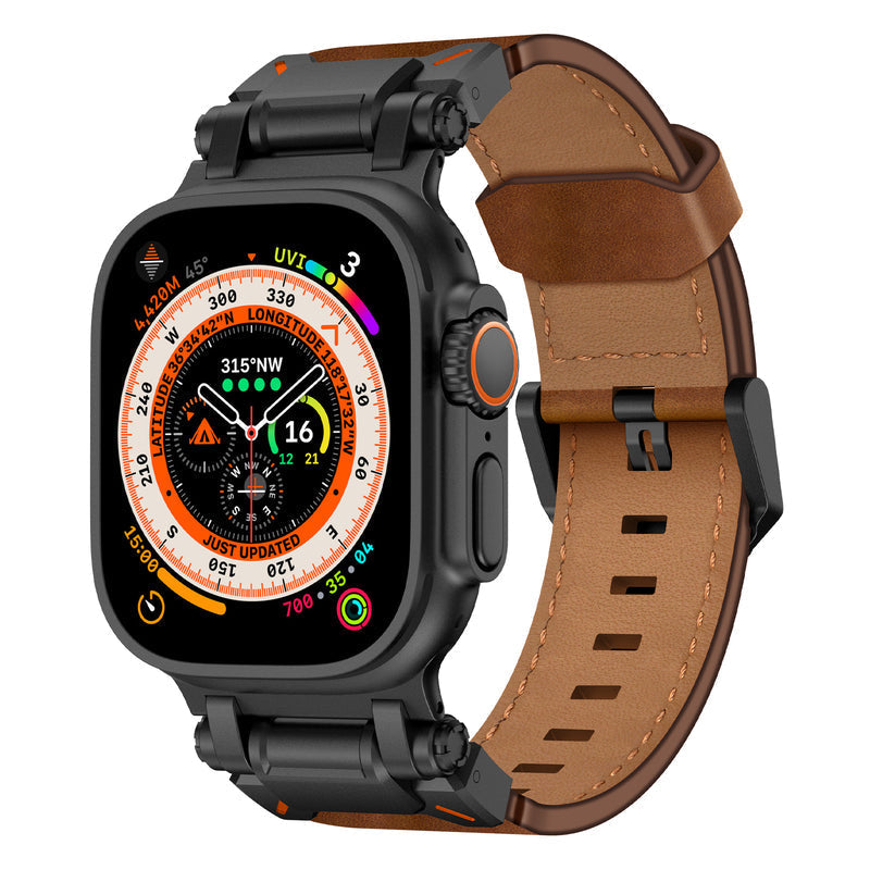 Apple Watch Premium Leather Band – Rugged Explorer Design