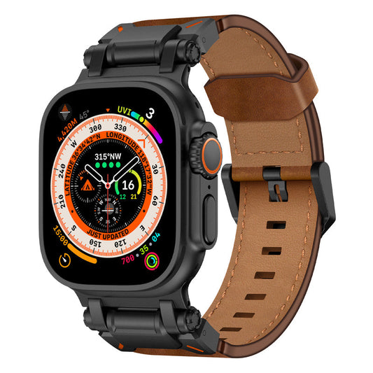 Apple Watch Premium Leather Band – Rugged Explorer Design