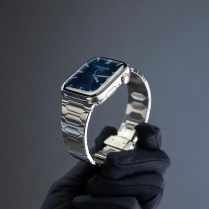 Elegante correa de acero inoxidable para Apple Watch – Lujo discreto y estilo