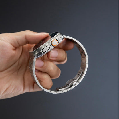 Elegante correa de acero inoxidable para Apple Watch – Lujo discreto y estilo