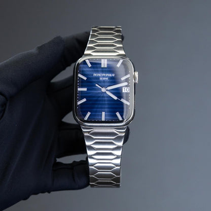Elegante correa de acero inoxidable para Apple Watch – Lujo discreto y estilo