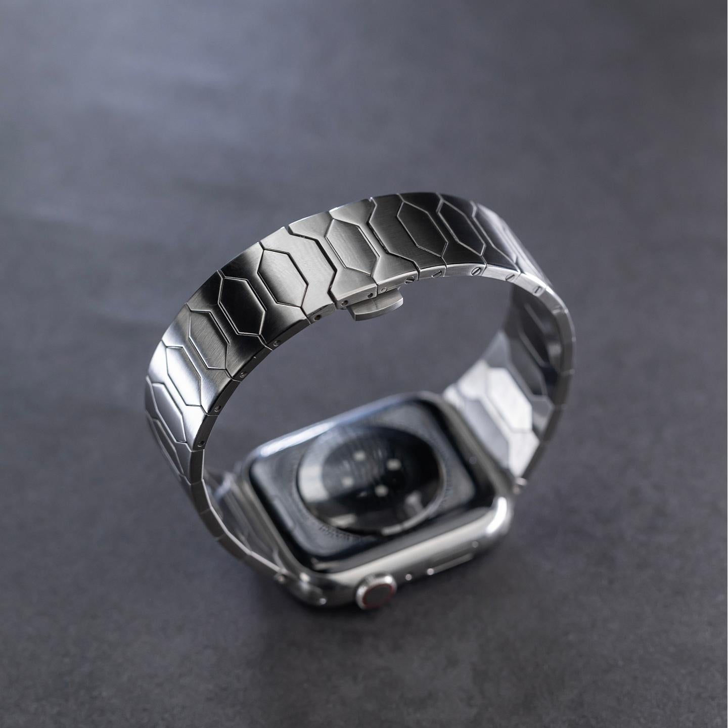 Elegante correa de acero inoxidable para Apple Watch – Lujo discreto y estilo