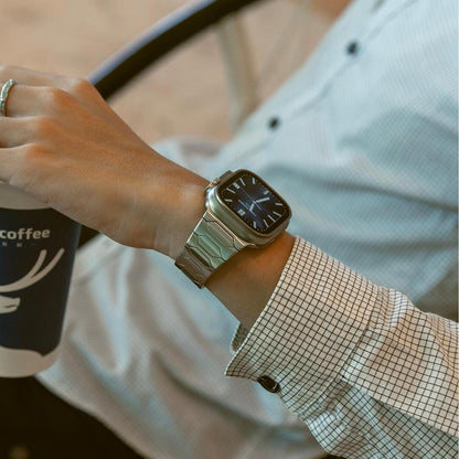 Elegante correa de acero inoxidable para Apple Watch – Lujo discreto y estilo
