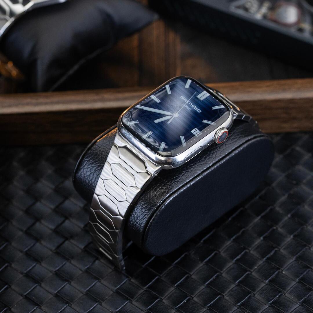 Elegante correa de acero inoxidable para Apple Watch – Lujo discreto y estilo