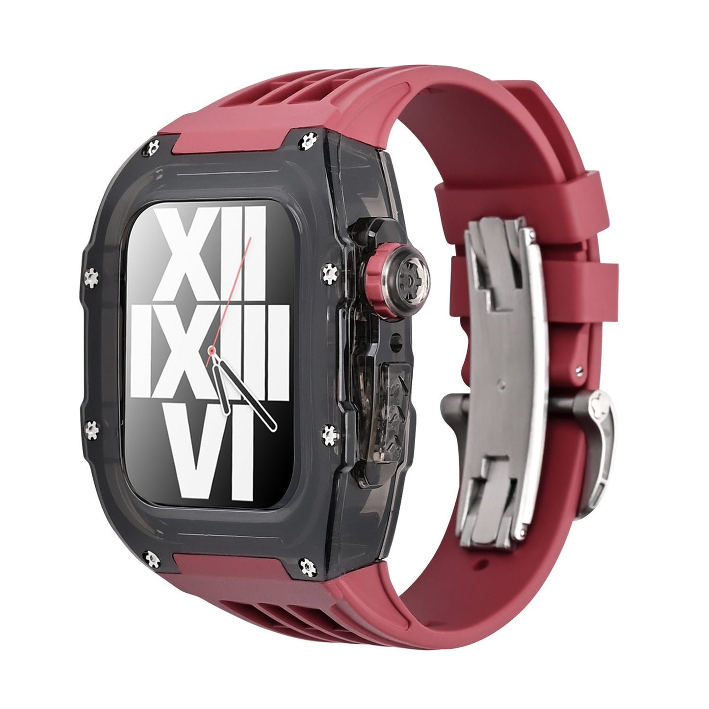 Kit de carcasa protectora para Apple Watch con correa de caucho fluorado – RM V30 Glaciar