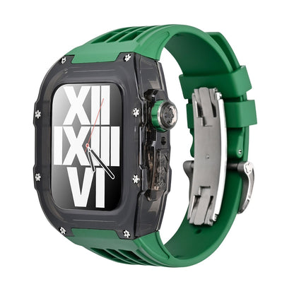 Kit de carcasa protectora para Apple Watch con correa de caucho fluorado – RM V30 Glaciar