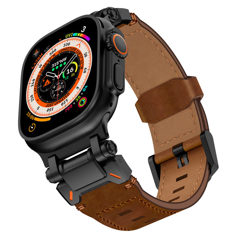 Apple Watch Premium Leather Band – Rugged Explorer Design