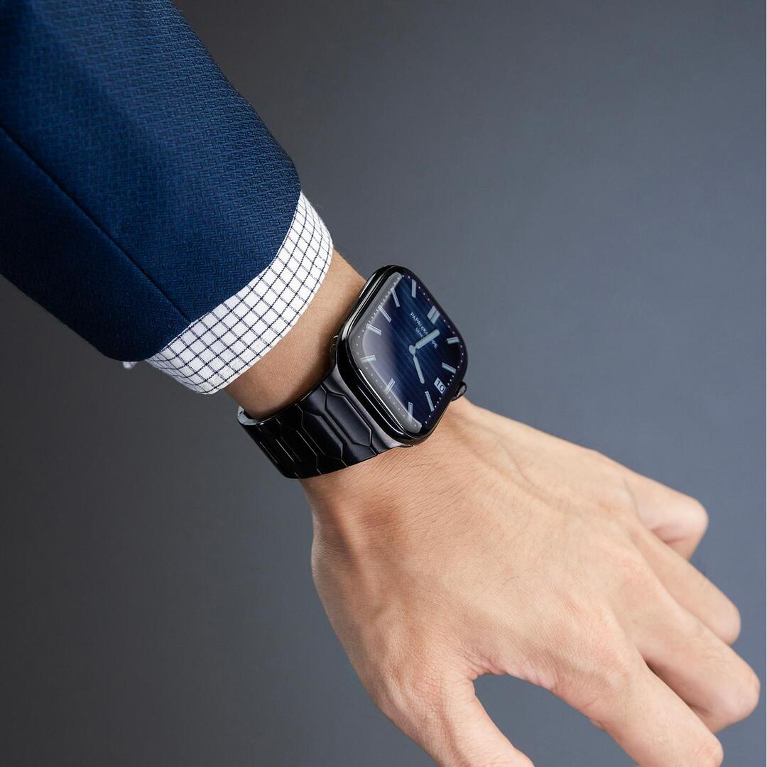 Elegante correa de acero inoxidable para Apple Watch – Lujo discreto y estilo