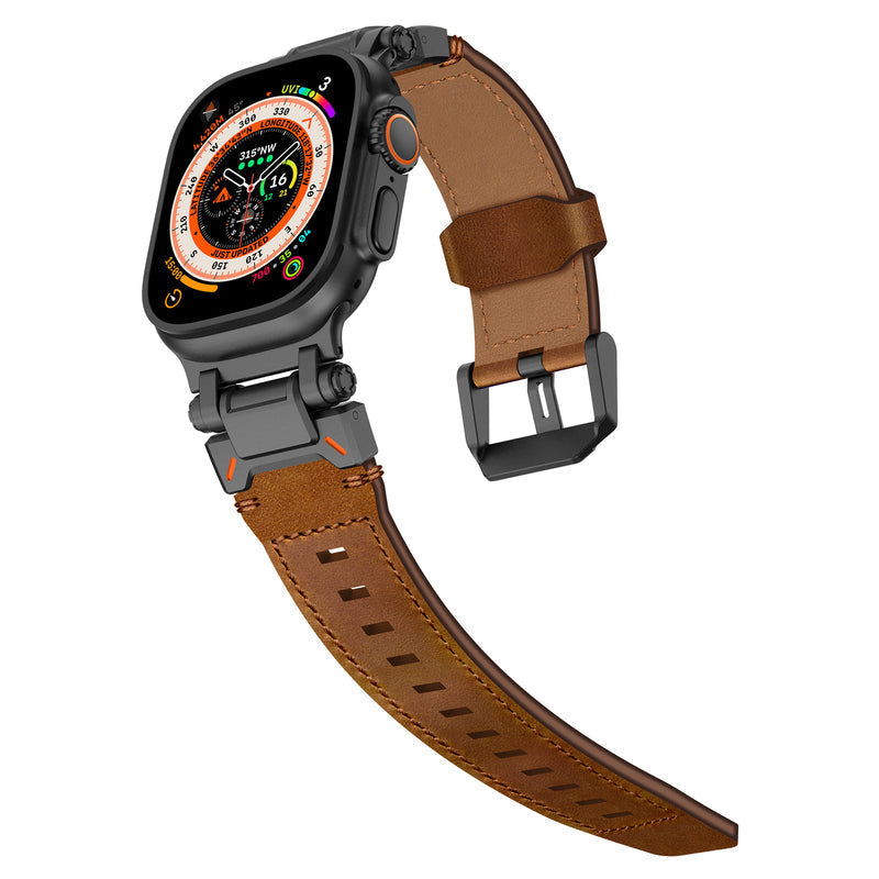 Apple Watch Premium Leather Band – Rugged Explorer Design