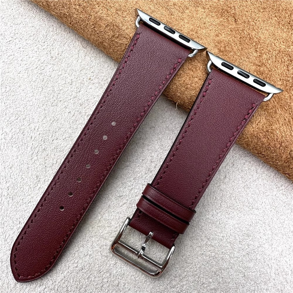 Premium Barenia Leather Apple Watch Band – Classic Style and Comfort
