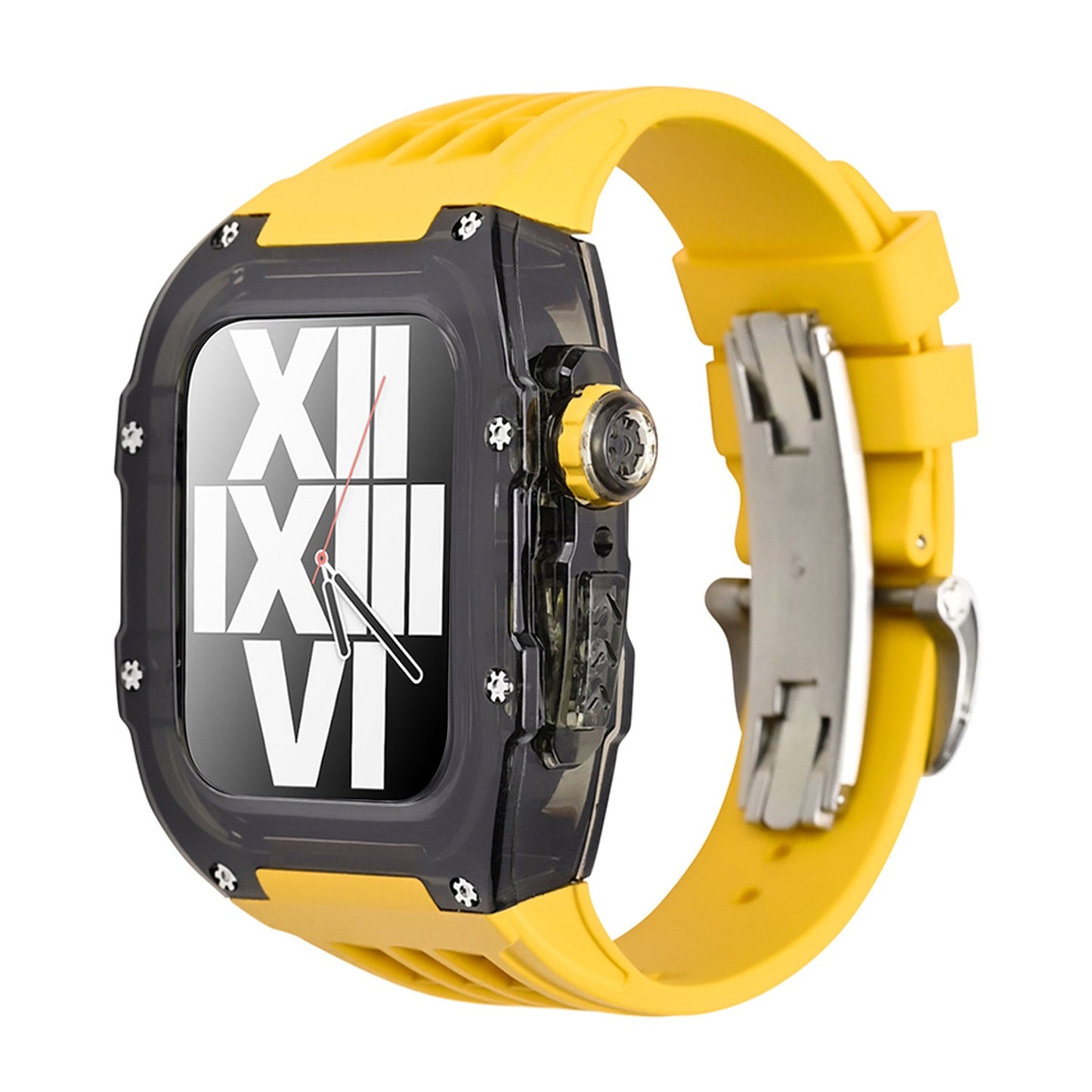 Kit de carcasa protectora para Apple Watch con correa de caucho fluorado – RM V30 Glaciar