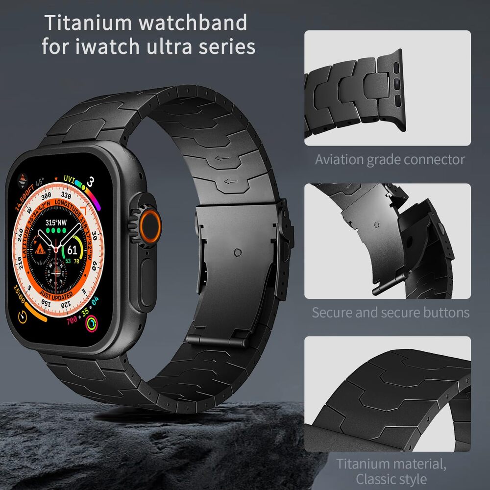 Correa de titanio prémium para Apple Watch Ultra – Ligera y con ajuste magnético