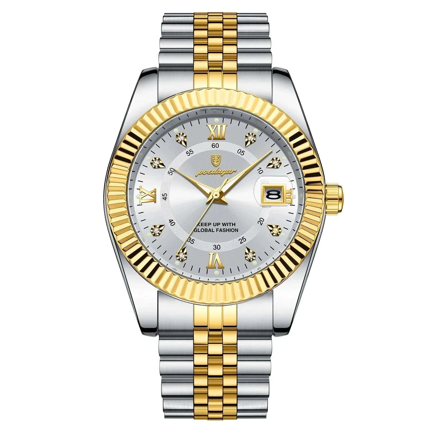 Montre Poedagar Héritage 1968 or blanc 3d