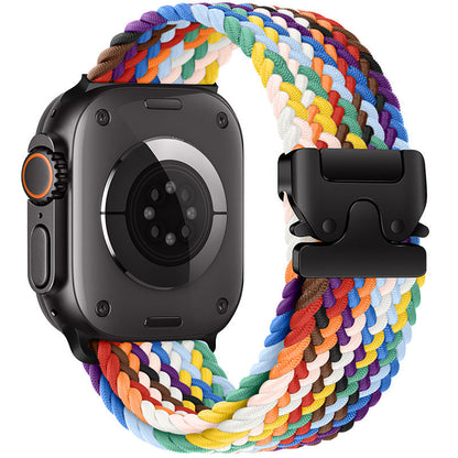 Correa trenzada de nailon para Apple Watch con hebilla de paracaídas