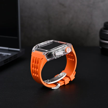 Kit de carcasa protectora para Apple Watch con correa de caucho fluorado – RM V30 Glaciar