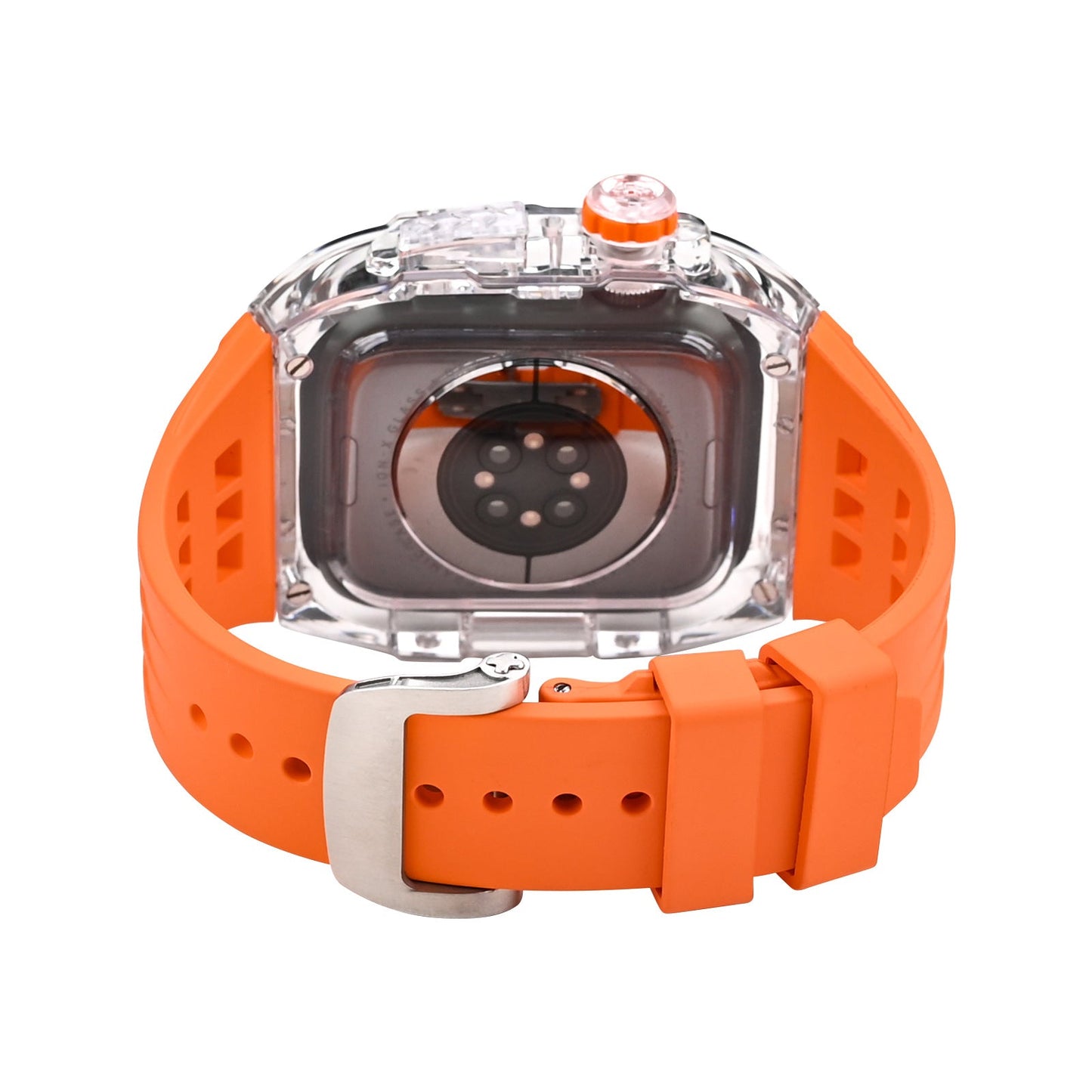 Kit de carcasa protectora para Apple Watch con correa de caucho fluorado – RM V30 Glaciar