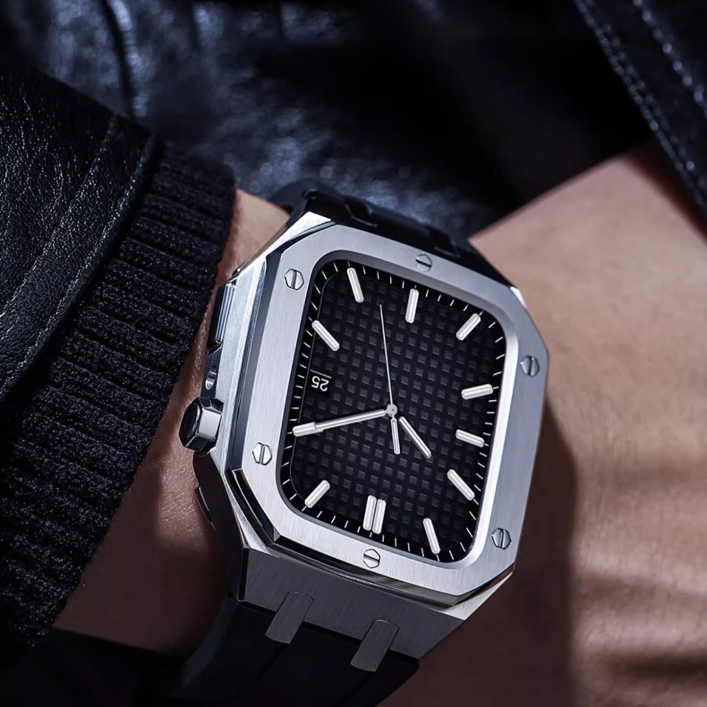 Correa de Silicona con Caja de Acero Inoxidable para Apple Watch – AP9006