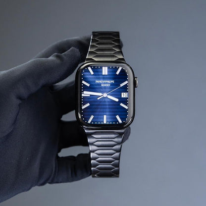 Elegante correa de acero inoxidable para Apple Watch – Lujo discreto y estilo