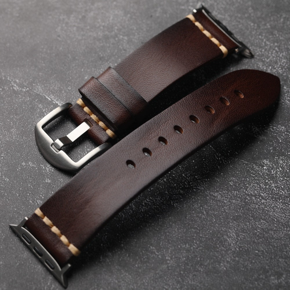 Men’s Apple Watch Leather Strap – Full-Grain Style with Affordable Luxury