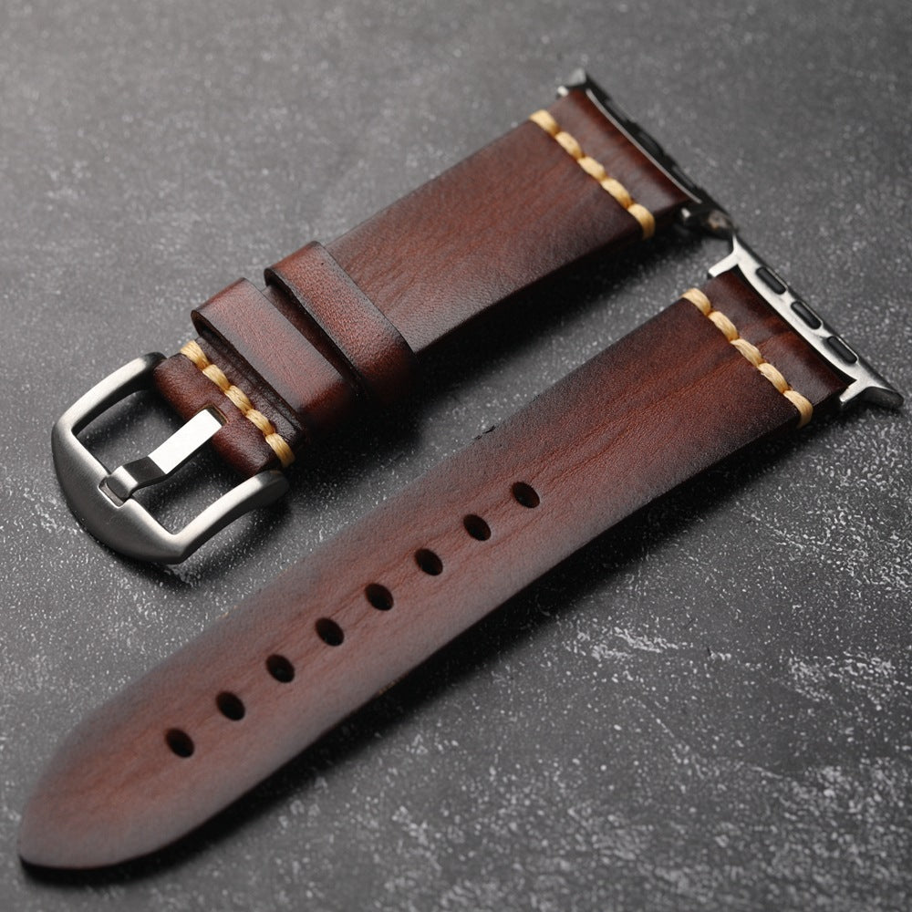 Men’s Apple Watch Leather Strap – Full-Grain Style with Affordable Luxury