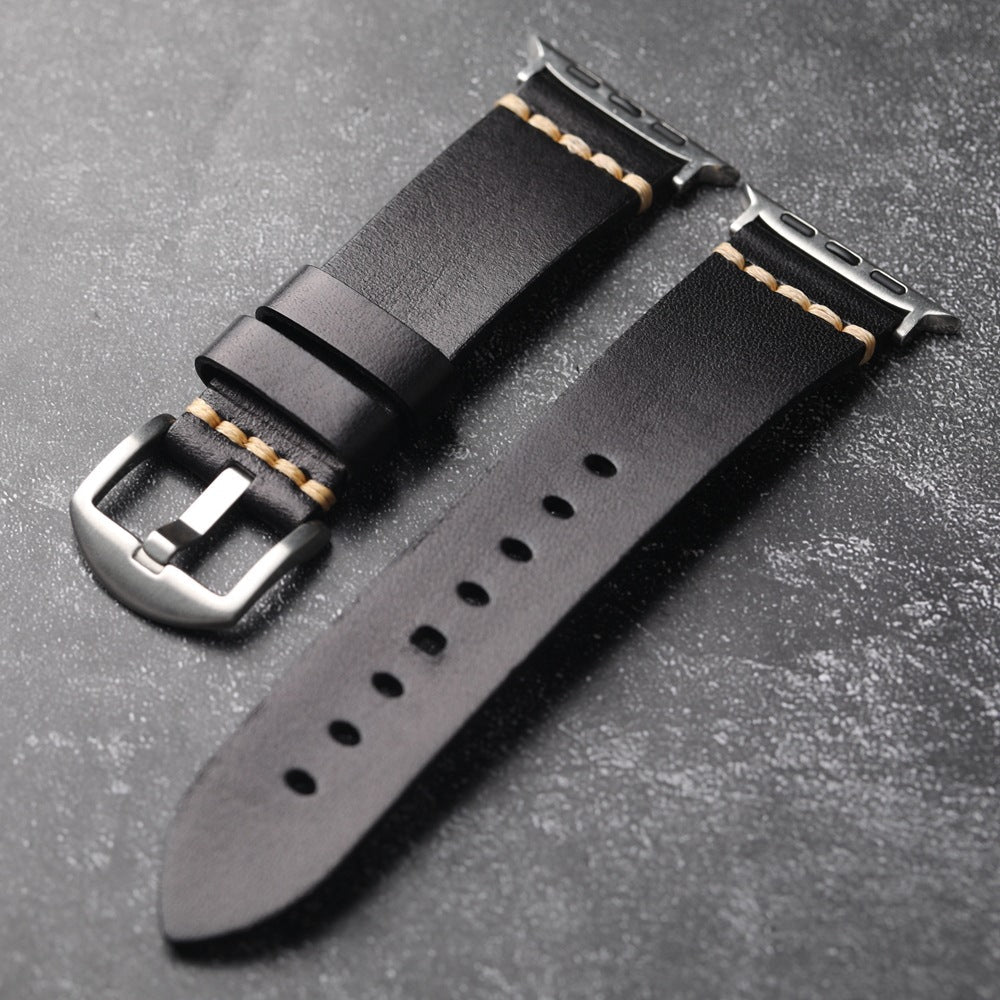 Men’s Apple Watch Leather Strap – Full-Grain Style with Affordable Luxury